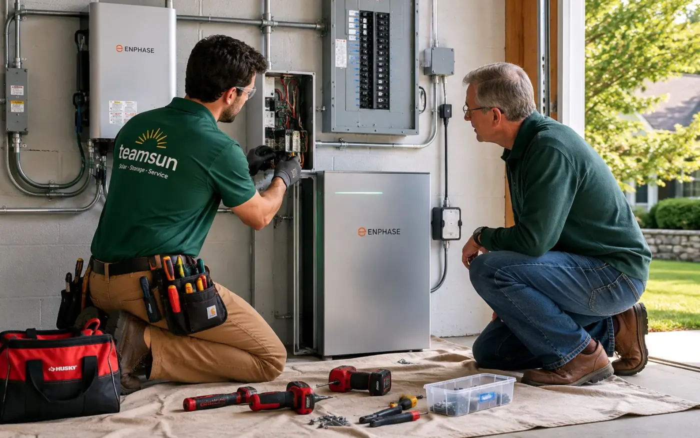 Battery added to a home with existing solar