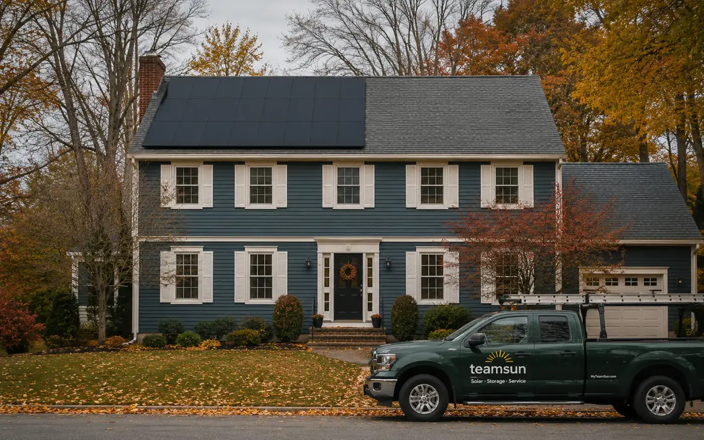 New roof with solar panels being installed